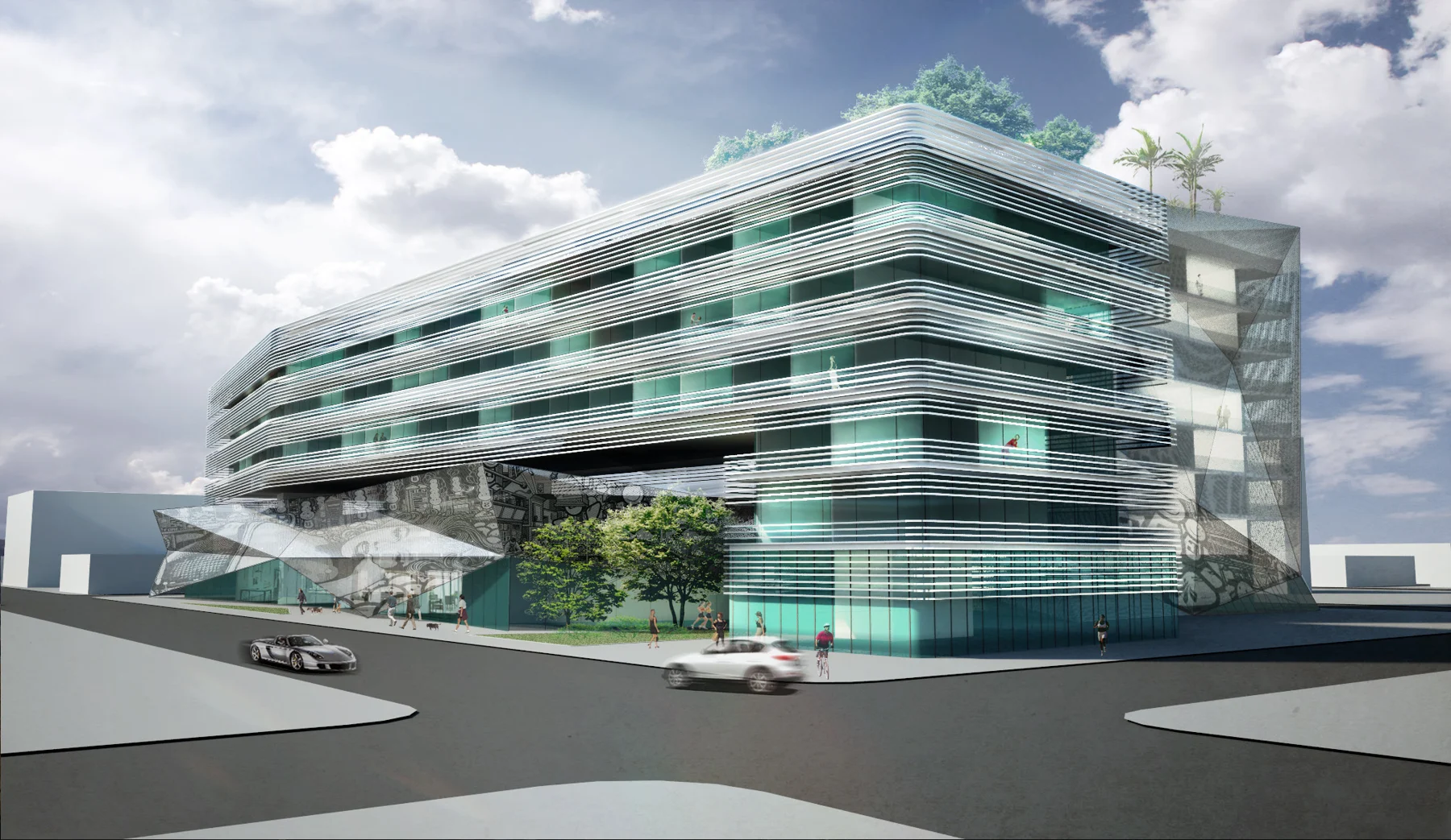 Alternative A, perspective 1: illustrative architectural concept for Soho Wynwood